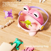 Mini-jouet grenouille sauteuse en plastique - Jeu éducatif pour enfants à presser au doigt pour l'interaction parent-enfant et l'apprentissage ludique