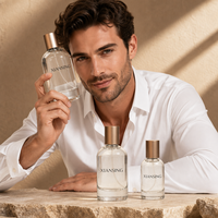 Flacon de parfum en stock, personnalisé, 30 ML, 50 ML, 100 ML, rond, OEM ODM, avec logo personnalisé, flacon de parfum 50 ml avec boîte