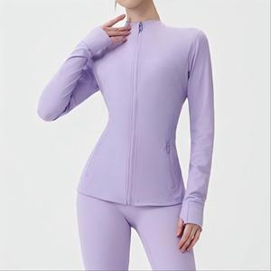 Whosale New Arrival High Elasticity Women Define <b>Yoga</b> <b>Jacket</b> Set - Quick Dry Slim Fit Activewear with Stand Collar - Product Image 5