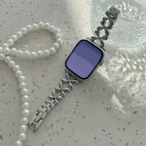 Bracelets de montre en alliage de zinc à motif floral pour <span class=keywords><strong>Apple</strong></span> <span class=keywords><strong>Watch</strong></span> Series 10, <span class=keywords><strong>bracelet</strong></span> pour IWatch, <span class=keywords><strong>bracelet</strong></span> de poignet, montre intelligente 42 45 49 mm - Product Image 4