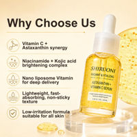 Sérum Visage Hydratant à l'Astaxanthine et Vitamine C, Capsules d'Astaxanthine et Vitamine C, Soin du Visage, Marque Privée OEM