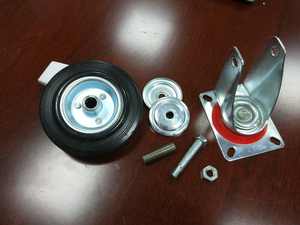 3/4/5/6/8 Zoll Industrial Durable Universal Fabrik preis Black Rubber Medium Duty Lenkrad für Möbel - Product Image 4