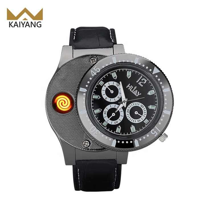 source 发光充电手表点烟器带手表usb充电电打火机吸烟配件 on m.