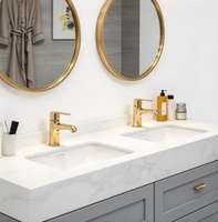 Meuble de salle de bain mural moderne à 4 tiroirs, armoire de salle de bain en PVC pour un rangement propre et pratique