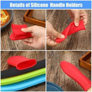 Support de poignée <span class=keywords><strong>en</strong></span> silicone pour poêles <span class=keywords><strong>en</strong></span> <span class=keywords><strong>fonte</strong></span> avec trou de serrure Poignée de casserole <span class=keywords><strong>en</strong></span> silicone protectrice contre la chaleur - Product Image 3