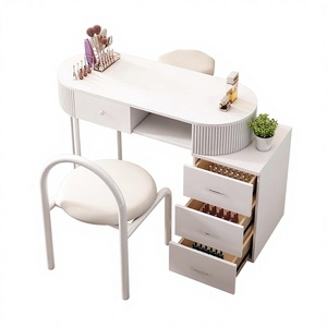 Luxury Nail <b>Table</b> Set for Beauty Salon Manicure Desk with Chair Set Salon Furniture with High Quality - Product Image 1