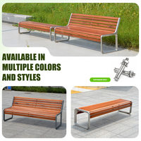 Bancs de patio extérieurs modernes, écologiques, durables, en acier inoxydable, résistants à l'eau, avec dossiers carrés, pour les écoles et les parcs urbains
