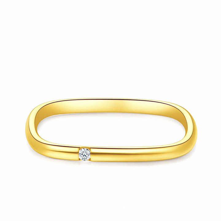 2024 Trendy Solid Gold Stackable Ring Fashion Jewelry Gold Plated Rings ...