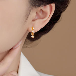 Natural <b>Hotan</b> Jade Earrings S925 Silver Inlay Original Design Femaleac Jewelry Appraisal Certificate G12-3-03 - Product Image 5