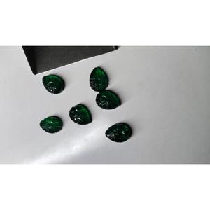 Cabochon de quartz vert sculpté 10x14mm, cabochon de quartz 10 carats, quartz vert 2 grammes, pierre précieuse en quartz - Product Image 2