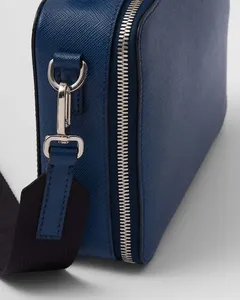 Logo personnalisé <span class=keywords><strong>Marine</strong></span> <span class=keywords><strong>Bleu</strong></span> Saffiano Cuir Hommes de Fermeture Éclair Bandoulière Sac À Main Épaule Messenger Sac - Product Image 2