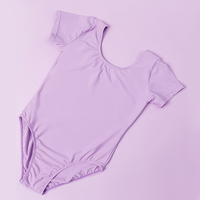 Justaucorps de gymnastique à manches courtes pour enfants, vêtement d'entraînement à la danse pour filles, body de Ballet une pièce, T-shirt à encolure dégagée