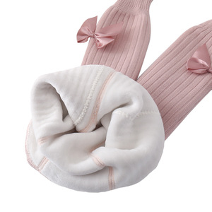 Leggings chauds d'hiver pour filles, doux, doublés de molleton, avec nœud mignon, bébé, enfants, collants épais - Product Image 4