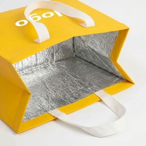 Custom Aluminum Foil Laminated Non-Woven Thermal Insulated Waterproof <b>Cooler</b> Bag Disposable Takeaway Bag for Coffee Tea - Product Image 2