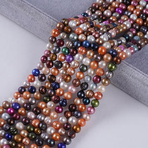 Perlas de Imitación de Color Mixto de 7-8 mm de Zhuji al por Mayor, Perlas de Agua Dulce Naturales, Cuentas Semiterminadas para Collar, Material para DIY, Perlas Sueltas - Product Image 3