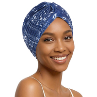 Topi Turban Lipit Motif Paisley dengan Ikat Depan, Bahan Lembut dan Elastis, Penutup Kepala Warna Solid, Bandana untuk Wanita, Penutup Rambut untuk Kemoterapi