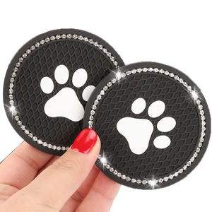 Sous-verre de voiture en diamant Fente pour tasse à eau Tapis antidérapant Tapis en gel de silice Porte-gobelet Gadget Bling Accessoires d'intérieur de voiture étanches - Product Image 1