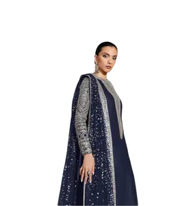ファンシー刺Embroidery SalwarKameezのホットセール限定デザインドレスの女性卸売業者のためのSuratからPartywear Kurtiを購入する