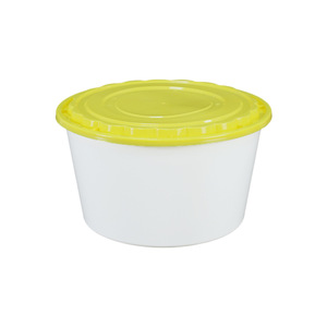 Disposable <b>Lunch</b> Box Food Grade PP Material Microwave Safe Round Yellow Lid Takeaway Bowl For Noodles Hot Pot - Product Image 1