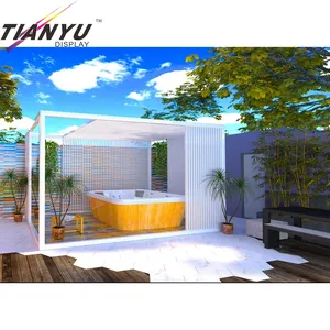 Tianyu Outdoor Gazebos Spa Room Waterproof Aluminum Pergola Gazebo Louvers Roof Garden Buildings
