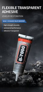 B7000 clair polyuréthane liquide adhésif solide diamant téléphone <span class=keywords><strong>écran</strong></span> couverture réparation colle bas bijoux point réparation pour - Product Image 2