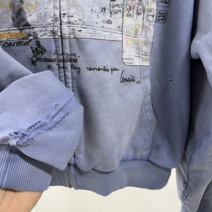 Huili Thiết Kế Mới Mùa Đông Dày Bông Quá Khổ Hoodies Người Đàn Ông Tùy Chỉnh Màn Hình In Cổ Điển Đau Khổ Rửa Đồ Họa Áo - Product Image 3