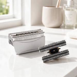 Tête <span class=keywords><strong>de</strong></span> <span class=keywords><strong>rasoir</strong></span> <span class=keywords><strong>de</strong></span> rechange 51S, cassette <span class=keywords><strong>de</strong></span> grille et <span class=keywords><strong>de</strong></span> <span class=keywords><strong>lame</strong></span> compatible avec <span class=keywords><strong>Braun</strong></span> WaterFlex WF1s Série <span class=keywords><strong>5</strong></span>, pièces <span class=keywords><strong>de</strong></span> <span class=keywords><strong>rasoir</strong></span> lavables argentées - Product Image 1