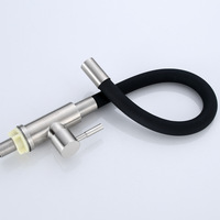 Robinet de cuisine monocommande coloré avec col flexible et fonction rotative, en acier inoxydable, type d'installation pour évier, couleur noire