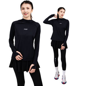 Camiseta con capucha de entrenamiento mejorada por flujo de aire de ventilación de malla y elasticidad de tela de secado rápido diseñada para damas - Product Image 6