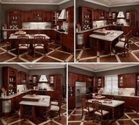 Armoires de cuisine de luxe en acajou rouge, certifiées FSC, en bois massif de qualité supérieure, armoires de cuisine modulaires, fabricant de meubles sur mesure pour manoirs