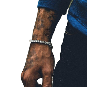 Pulsera de cadena con incrustaciones de diamantes de imitación estilo hip-hop para <span class=keywords><strong>hombre</strong></span>, ideal para aniversario, estilo chic. - Product Image 1
