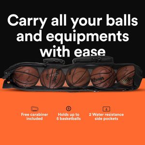 Heavy Duty 5 Basketball Mesh Equipment Ball <b>Bag</b> with Shoulder Strap Design for Basketball <b>Training</b> <b>Bag</b> with 2 Front Pockets - Product Image 2