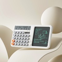 Calculatrice à écran large multifonctionnelle de bureau à double alimentation solaire avec tableau d'écriture manuscrite