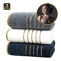 Ensemble de serviettes de séchage pour cheveux douces et absorbantes FF3887 50*90cm, personnalisées pour spa, salon, hôtel, maison, salle de bain, en microfibre