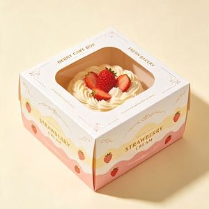 FX Eco-Friendly Reusable Foldable Food Grade Paper Pastry Box Clear Window for Fresh Baked Goods Bakery Takeaway Retail - Product Image 2