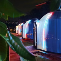Tentes d'exposition modernes en polycarbonate et aluminium imperméables pour l'extérieur, dômes igloo pour le glamping