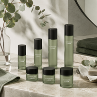 Botol Parfum Kaca Buram Silinder Kemasan Skincare Mewah Tutup Hitam Matte 120ml 100ml 50ml 30ml 50g 30g 20g Kosong