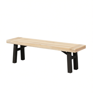 Bettina Outdoor Patio <b>Bench</b> <b>Wood</b> 4 Seater Minimalist Modern Design Durable Furniture - Product Image 1