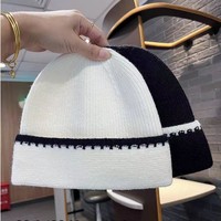 Bonnet en tricot 100 % coton à carreaux avec logo personnalisé, chaud et à revers, pour adultes (unisexe), idéal pour l'hiver et les températures froides, vente en gros