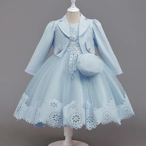 Adorable <strong>Girls</strong> Vest Dress Set with Beaded Embroidery Jacket and Handbag 3 Piece <strong>Outfit</strong> for Birthday Party Wedding Celebration - Product Image 3