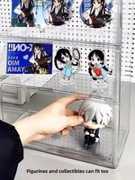 Boîte de rangement de bureau style 2026 en acrylique transparent, étagère multifonction pour figurines et organisateur de figurines Gouzi
