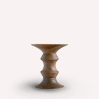 Amerikanischer Designer runder Hocker einfacher Retro-Ess hocker aus schwarzem Walnussholz, lässiger Tisch aus massivem Holz