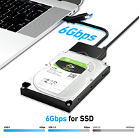 Adaptador de Cable SATA a USB 3.0 Personalizado, Chip JMS578, Conectores Niquelados, Conductor de Cobre Puro para Disco Duro de Computadora, 12V/2A