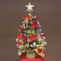 Ensemble exclusif de mini sapins de Noël blancs et roses, 60 cm, en PVC, ornement et décoration de bureau
