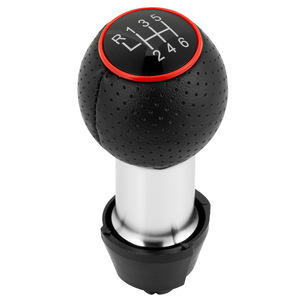 Pommeau de levier de vitesse en cuir noir, 5 vitesses, ergonomique, pour véhicules Audi Volkswagen, alésage de 12mm - Product Image 3
