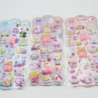 Autocollants décoratifs 3D stéréoscopiques étanches personnalisables pour coque de téléphone, motif dessin animé mignon de fille, anti-stress pour enfants