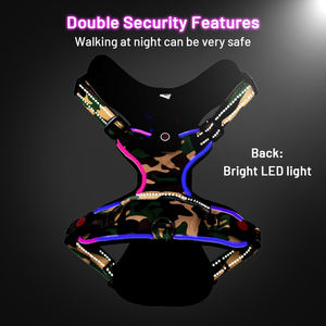 Arnés de perro LED recargable de alta calidad, chaleco táctico ajustable, luz LED, nailon duradero para aventuras caninas activas - Product Image 3