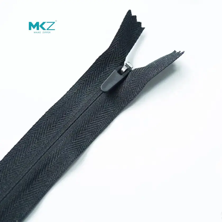 MKZ ผู้ผลิตซัพพลาย3 #5 # ไนล่อนสีดำมองไม่เห็นซิปปรับแต่งสำหรับกระโปรงซิป