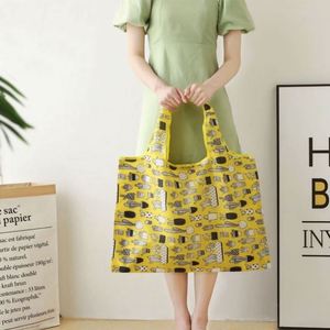 <b>Large</b> Capacity 210D Oxford Cloth Reusable Floral <b>Storage</b> Shopping <b>Bags</b> Heavy Duty Washable Superet Foldable Grocery Tote <b>Bag</b> - Product Image 4