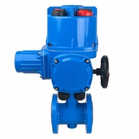 Katup Kupu-kupu Flens Listrik dengan Aktuator Cerdas Nirkabel dan Handwheel, Seal EPDM, Besi Duktil untuk Air Industri